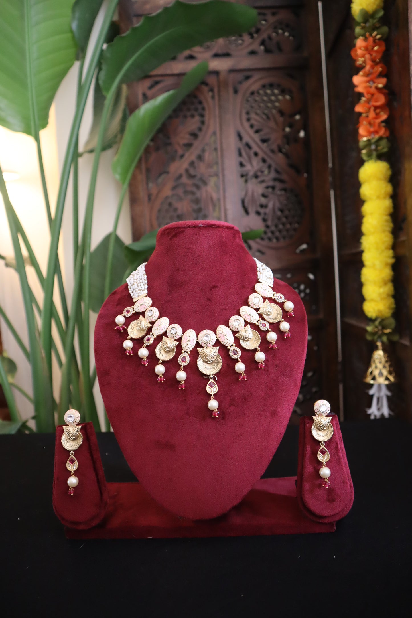 Gulnaar – Hand-Painted Meenakari Heritage Necklace Set