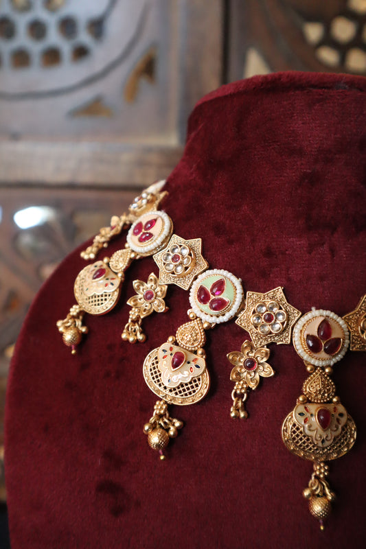 Gulnaar – Hand-Painted Meenakari Heritage Necklace Set