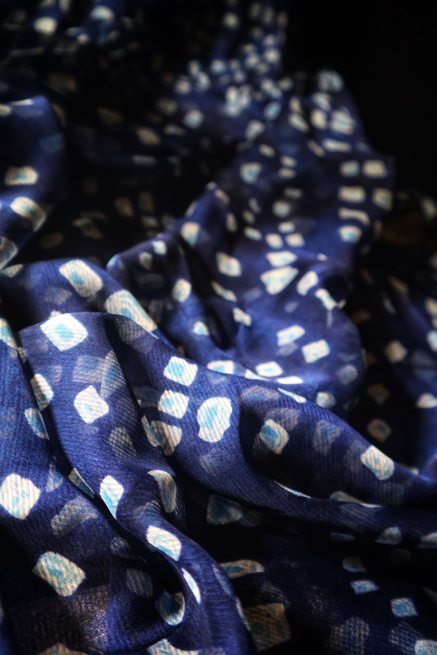 Neel Kamal – Indigo Bandhej Saree with Zari Border