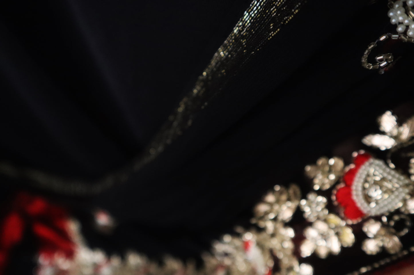 Raat Raani – Midnight Bloom Chiffon Saree