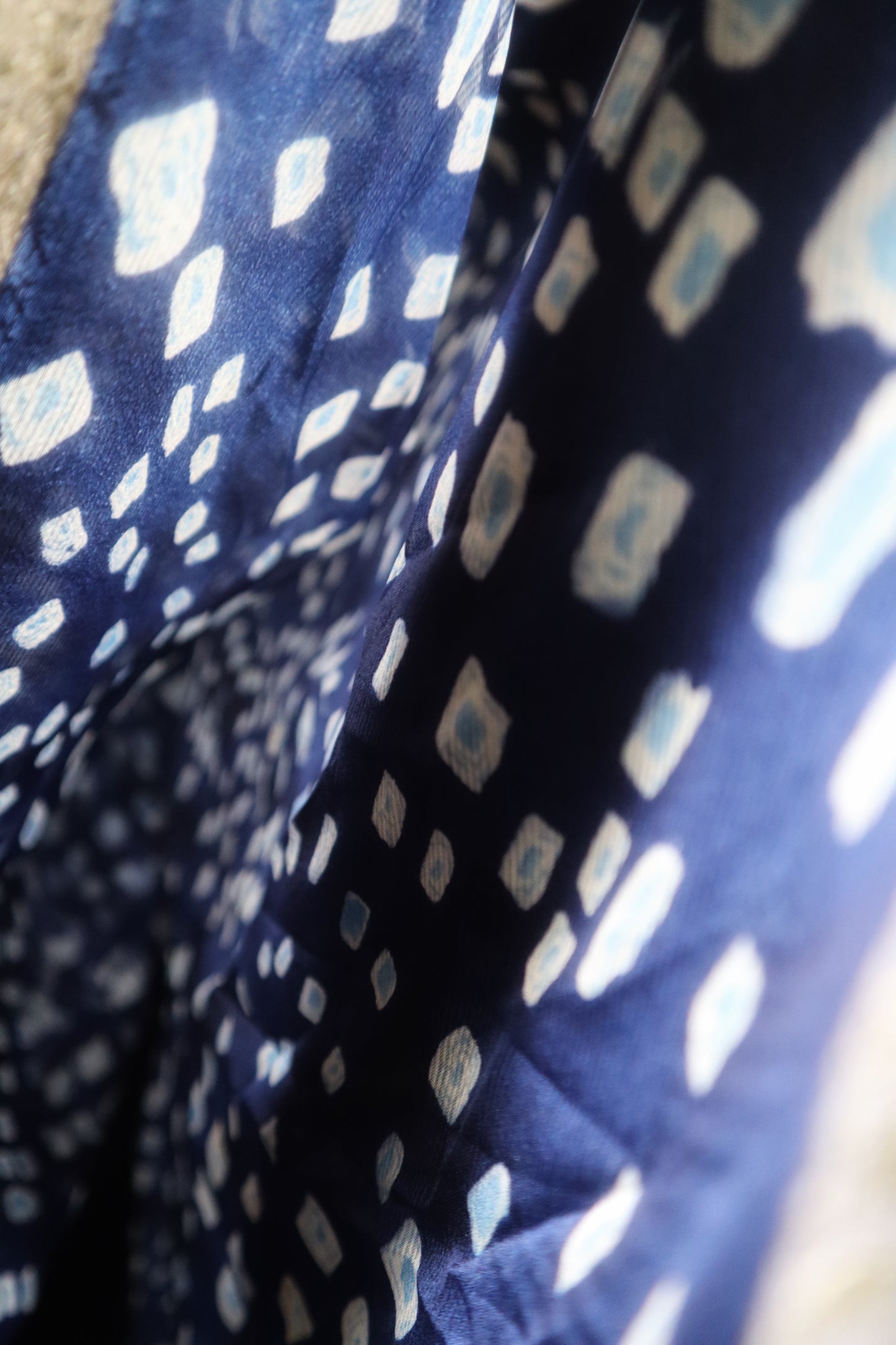 Neel Kamal – Indigo Bandhej Saree with Zari Border