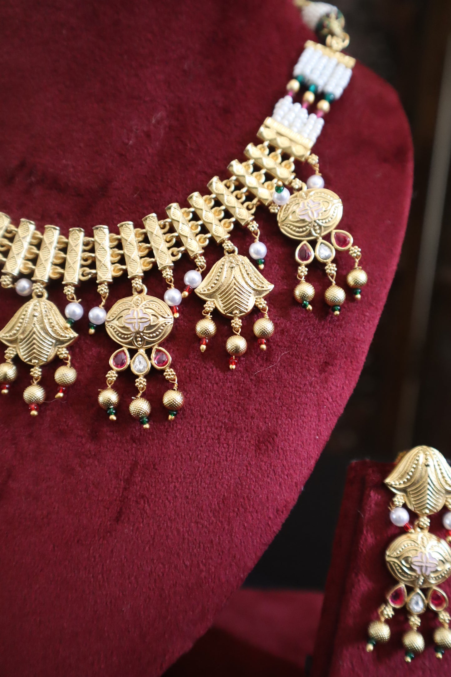 Pearl-Threaded Heritage Necklace Set