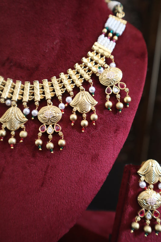 Pearl-Threaded Heritage Necklace Set
