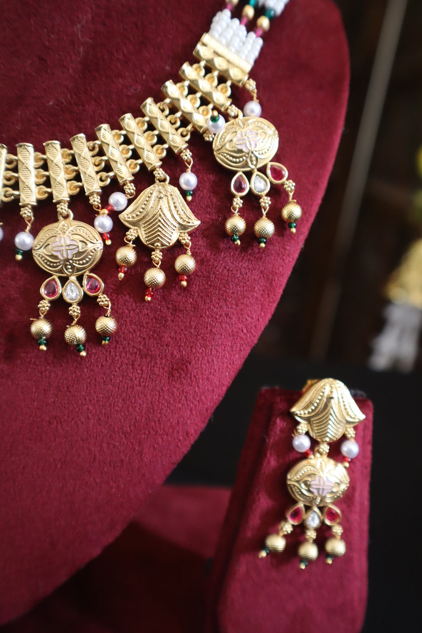 Pearl-Threaded Heritage Necklace Set