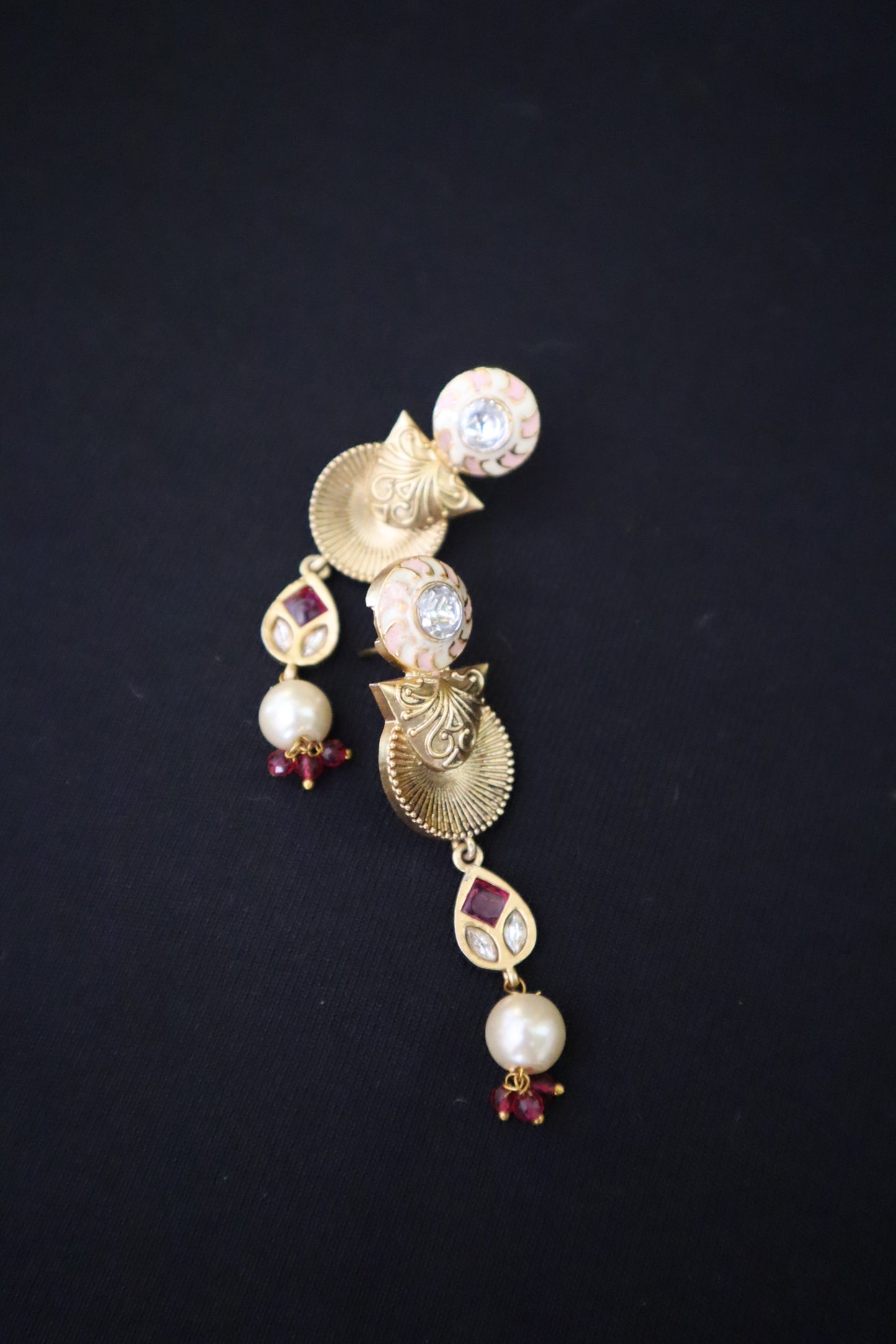 Apsara Glow – Handmade Pearl &amp; Gold Statement Set