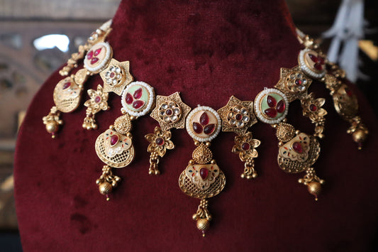 Gulnaar – Hand-Painted Meenakari Heritage Necklace Set